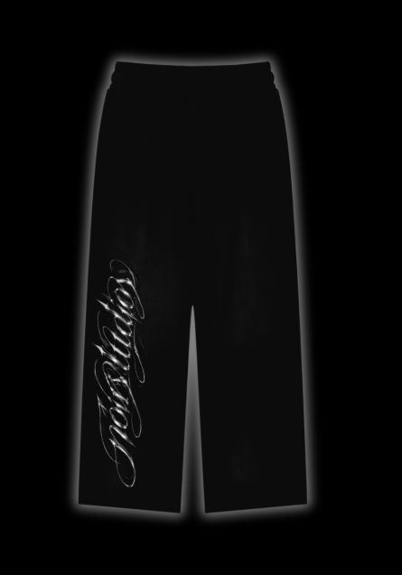 noir cursive sweatpants