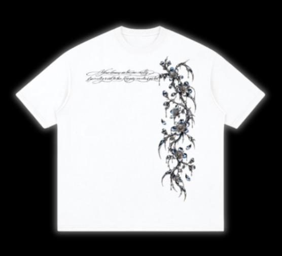 noir flower baggy tee