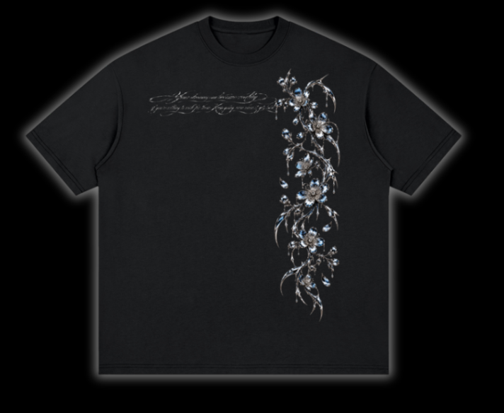 Noir Flower baggy tee