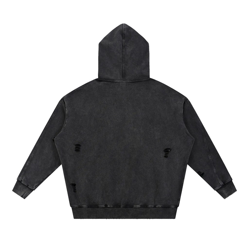 Noir distressed hoodie