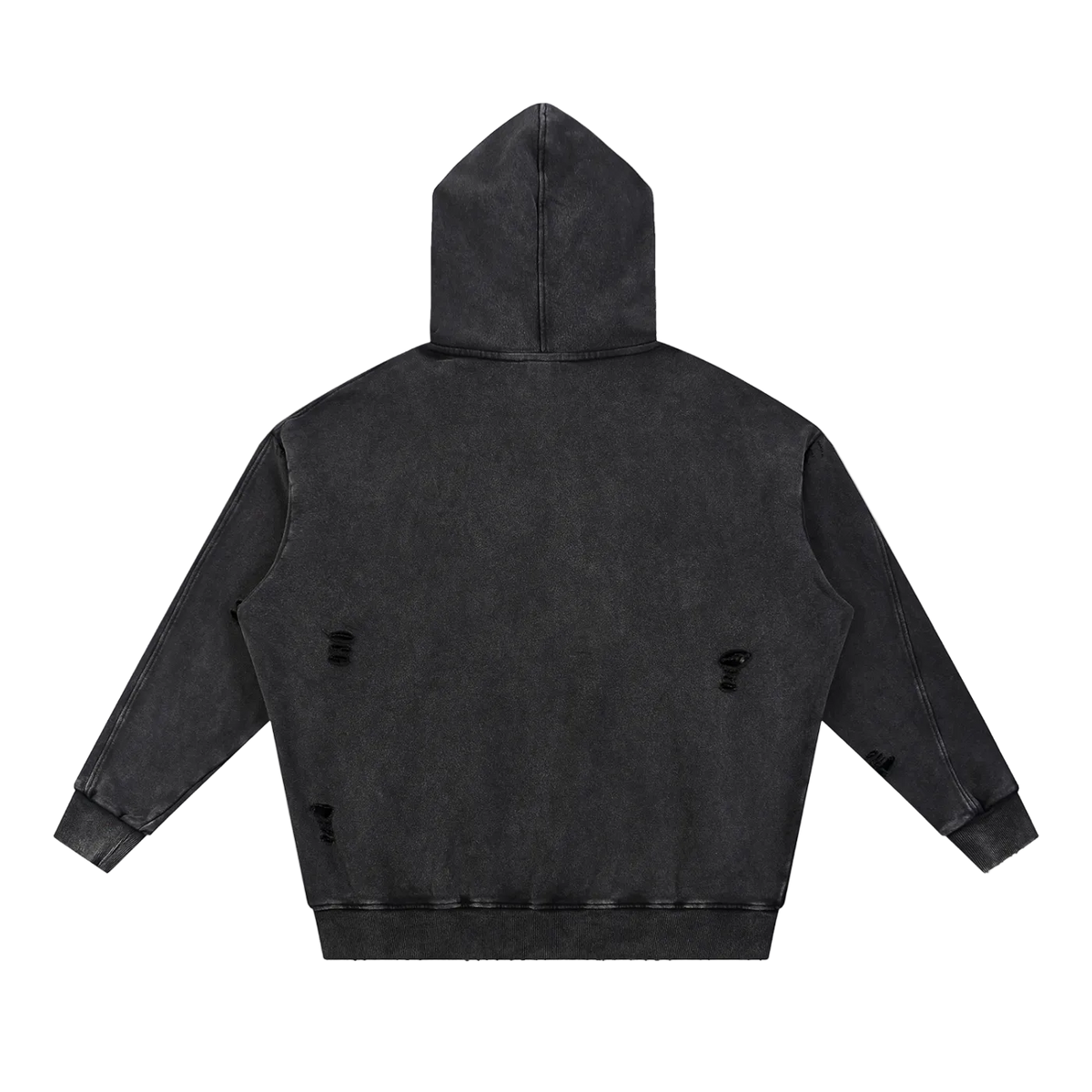 Noir distressed hoodie
