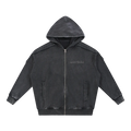 Noir flower striped zip up
